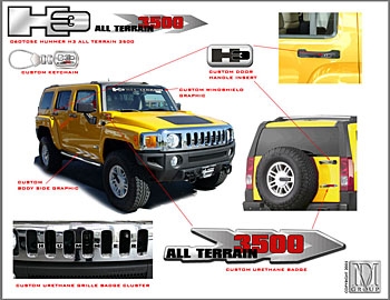 2007 Hummer H3 Custom Decal Kit - All Terrain 3500 w/ Grille 060705C-FK