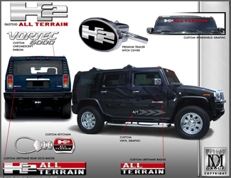 2007 Hummer H2 SUV Custom Decal Kit - All Terrain 060906C