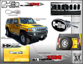 2007 Hummer H3 Custom Decal Kit - All Terrain 3500 w/ Trailer  060906E